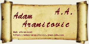 Adam Aranitović vizit kartica